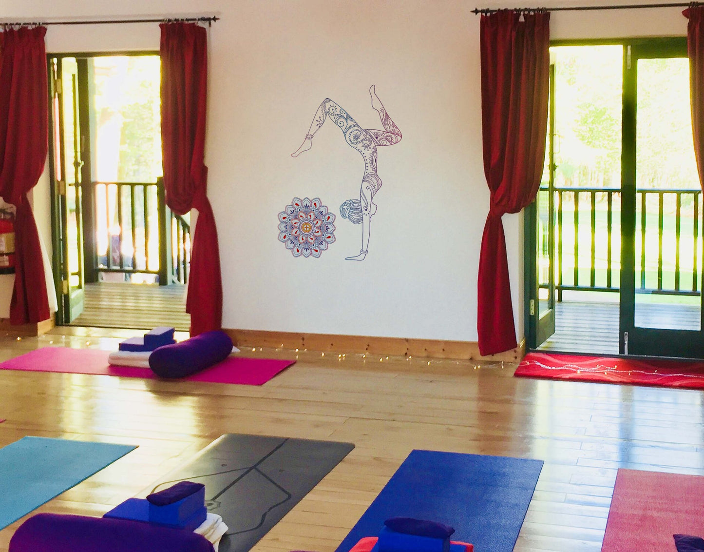 Yoga Handstand studio wall sticker