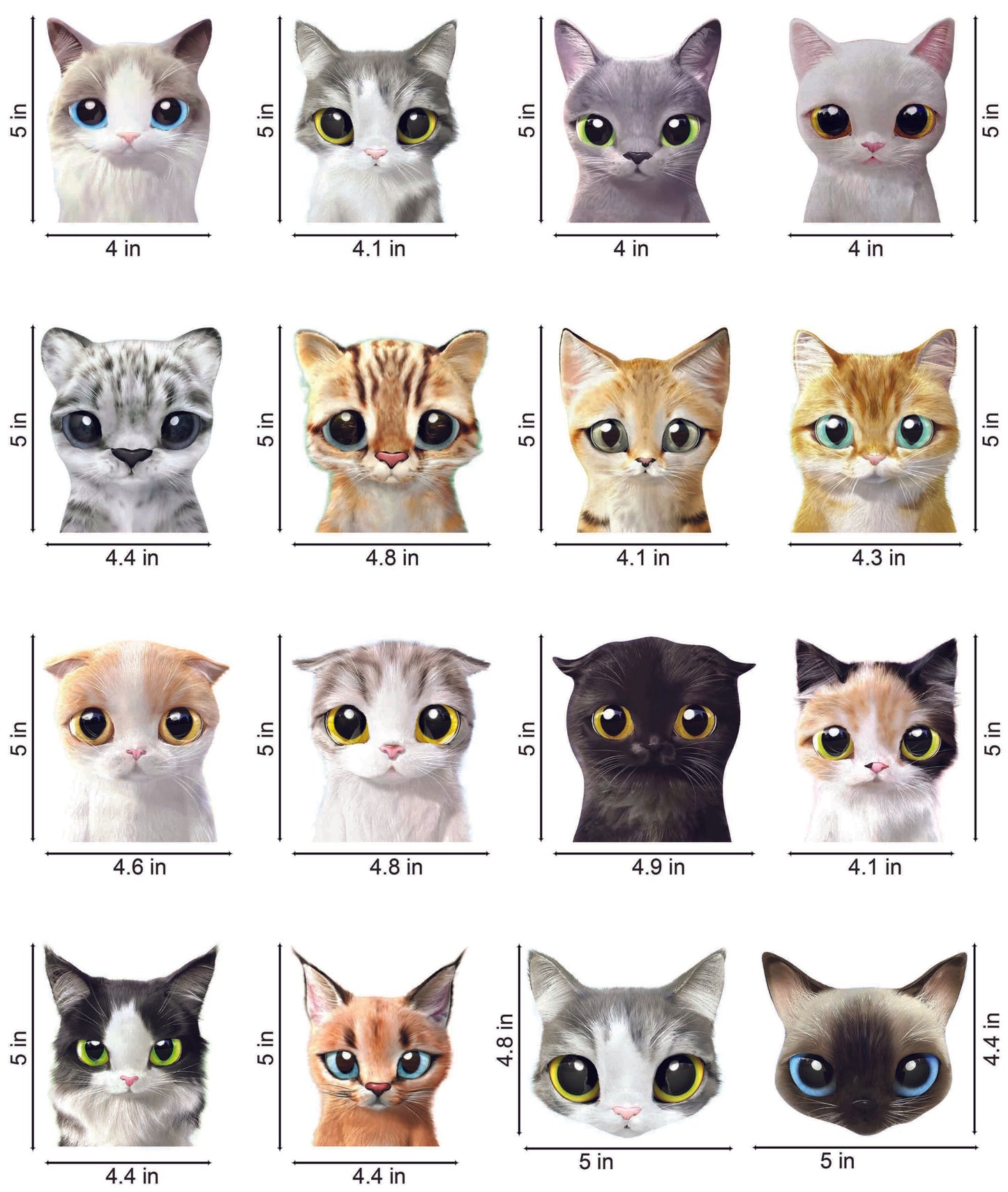 Cute Cuddly Cats Switchboard Sticker - Set of 16
