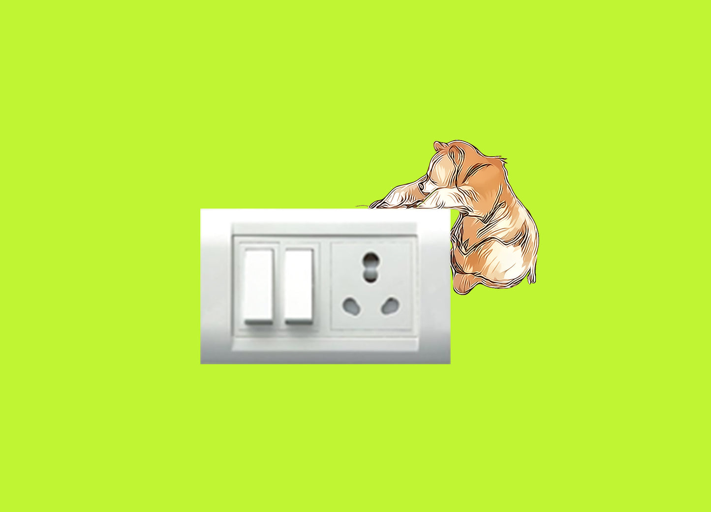 Vinyl Cute Animals Switchboard Sticker - Set of 12 (Multicolor)