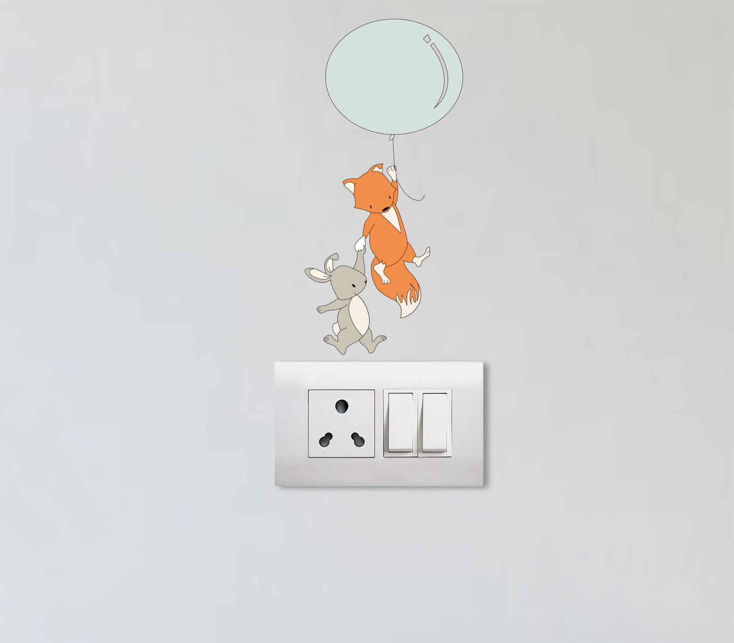 Vinyl Cute Animals Switchboard Sticker - Set of 12 (Multicolor)