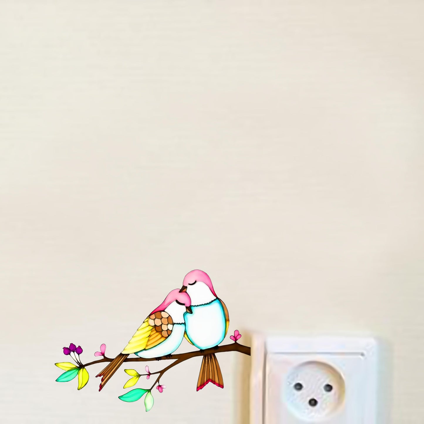 Vinyl Birds & Branches Painting Art Switchboard Sticker - Set of 11