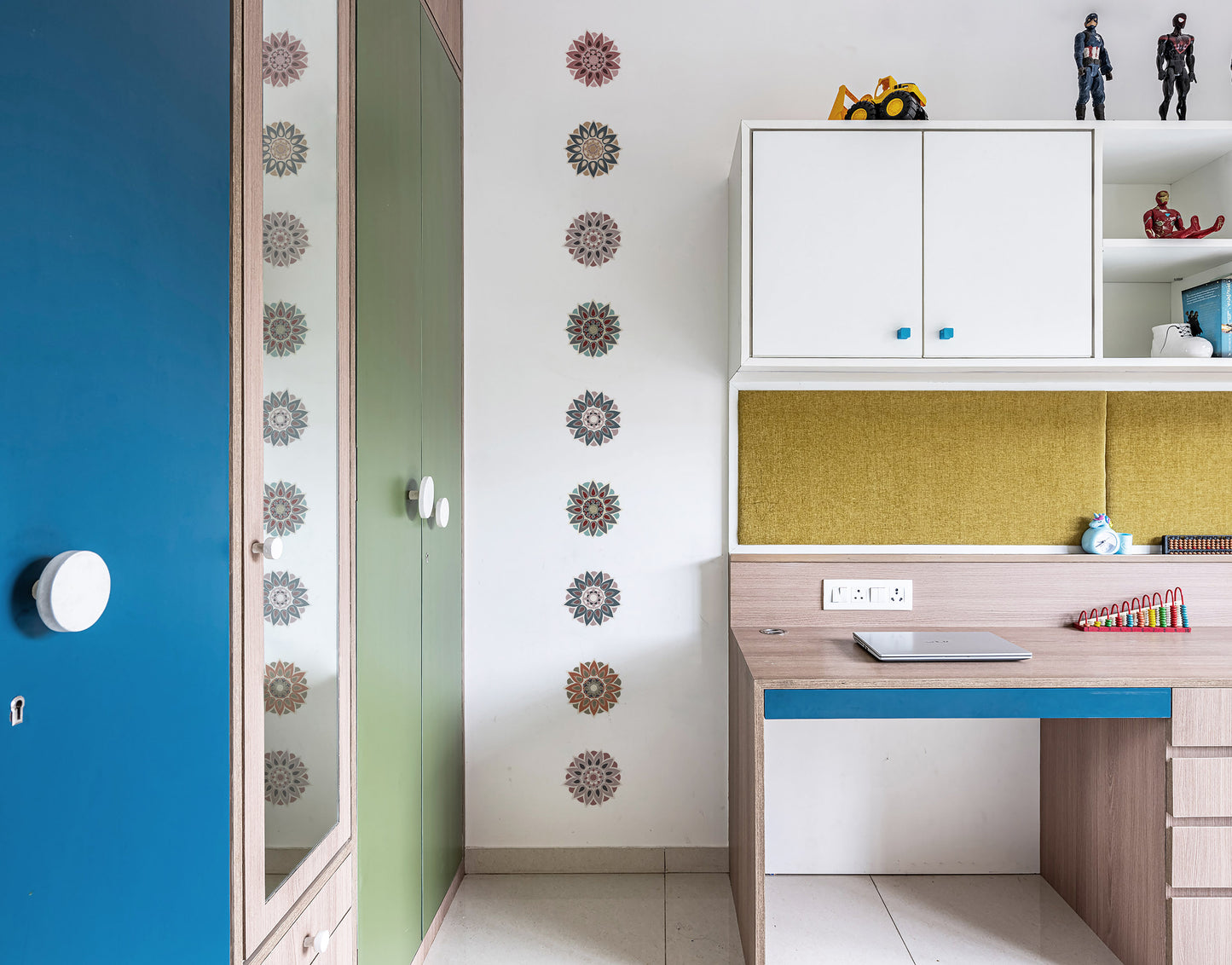 Dotted Coral Deepa Rangoli Floor Sticker