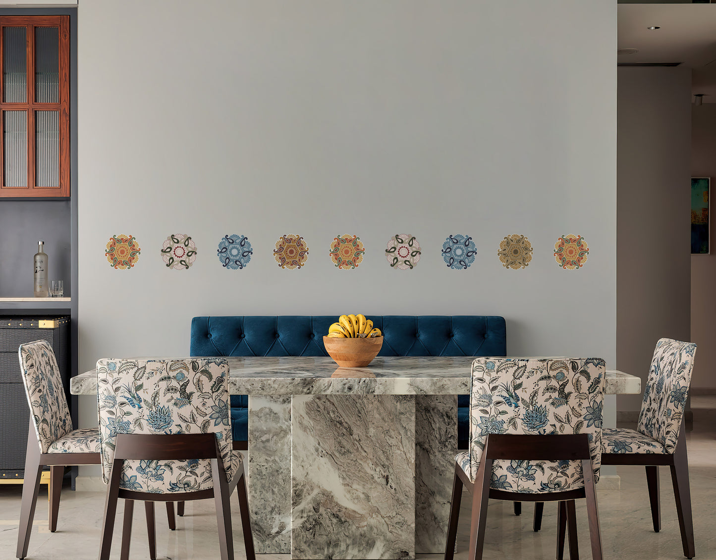 Sunrise Flower Tango Shades Rangoli Floor Sticker