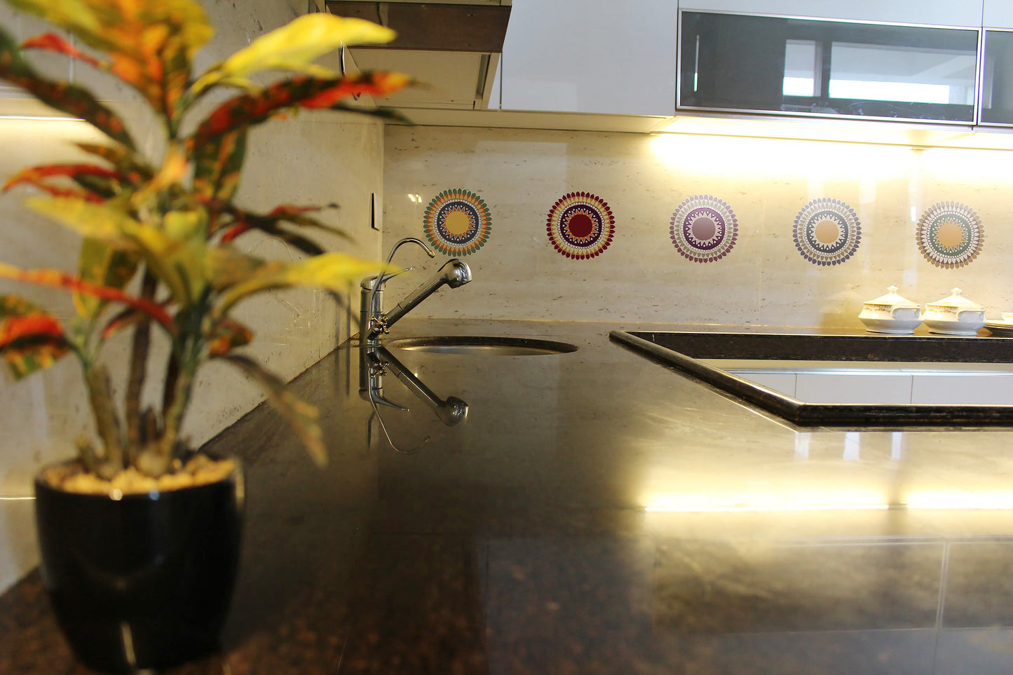 Sunshine Tribe Colorful Rays Rangoli Floor Sticker