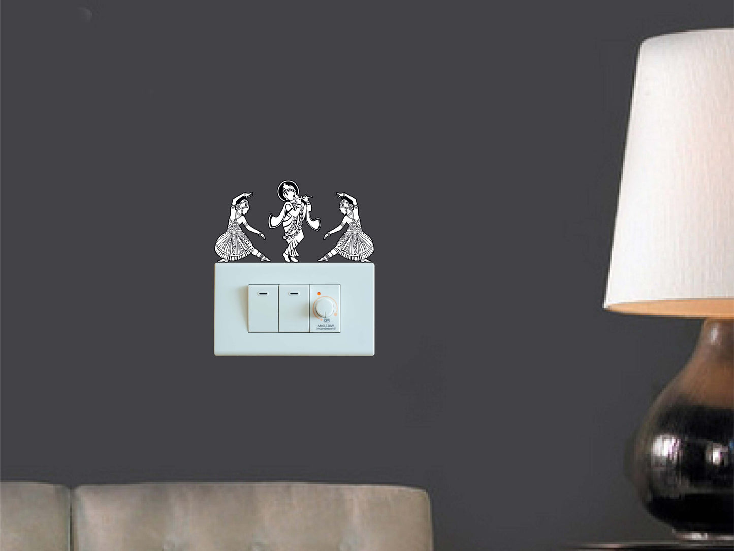 Vinyl God Series Switchboard Sticker (Multicolour) Set of 12