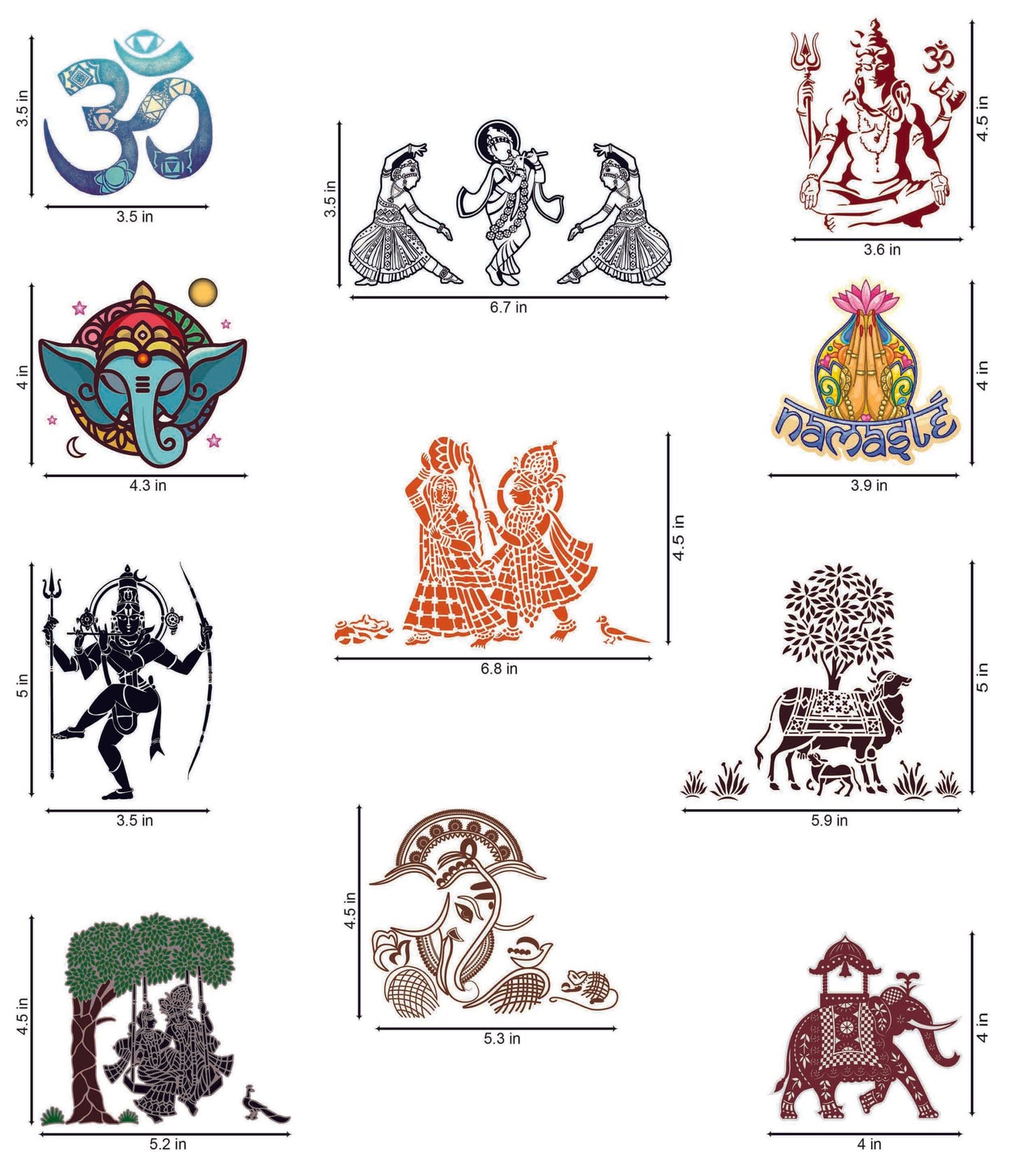 Vinyl God Series Switchboard Sticker (Multicolour) Set of 12