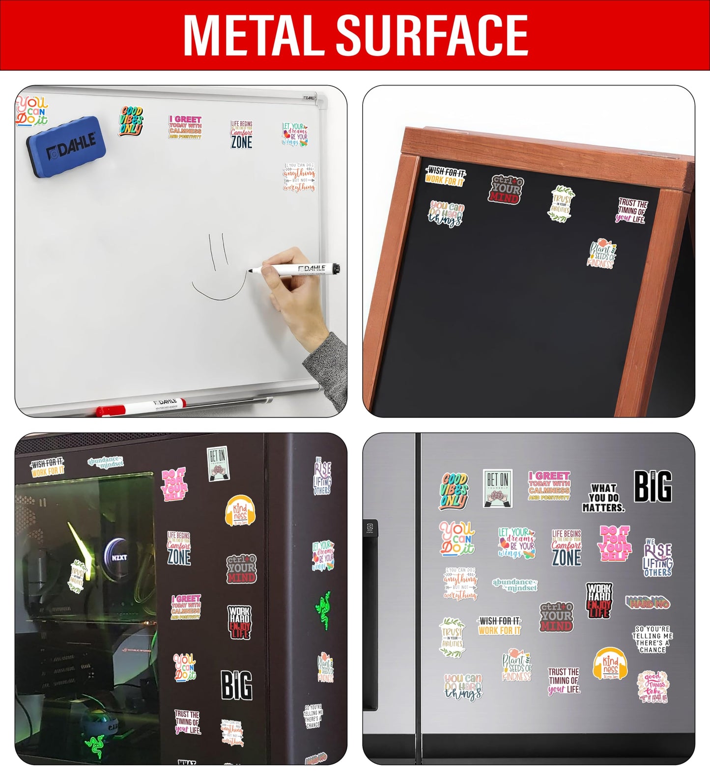 Life Inspiration Fridge Magnet Set - Motivational Designs for Daily Use, Durable Magnets, for Inspiration (Set of 23)