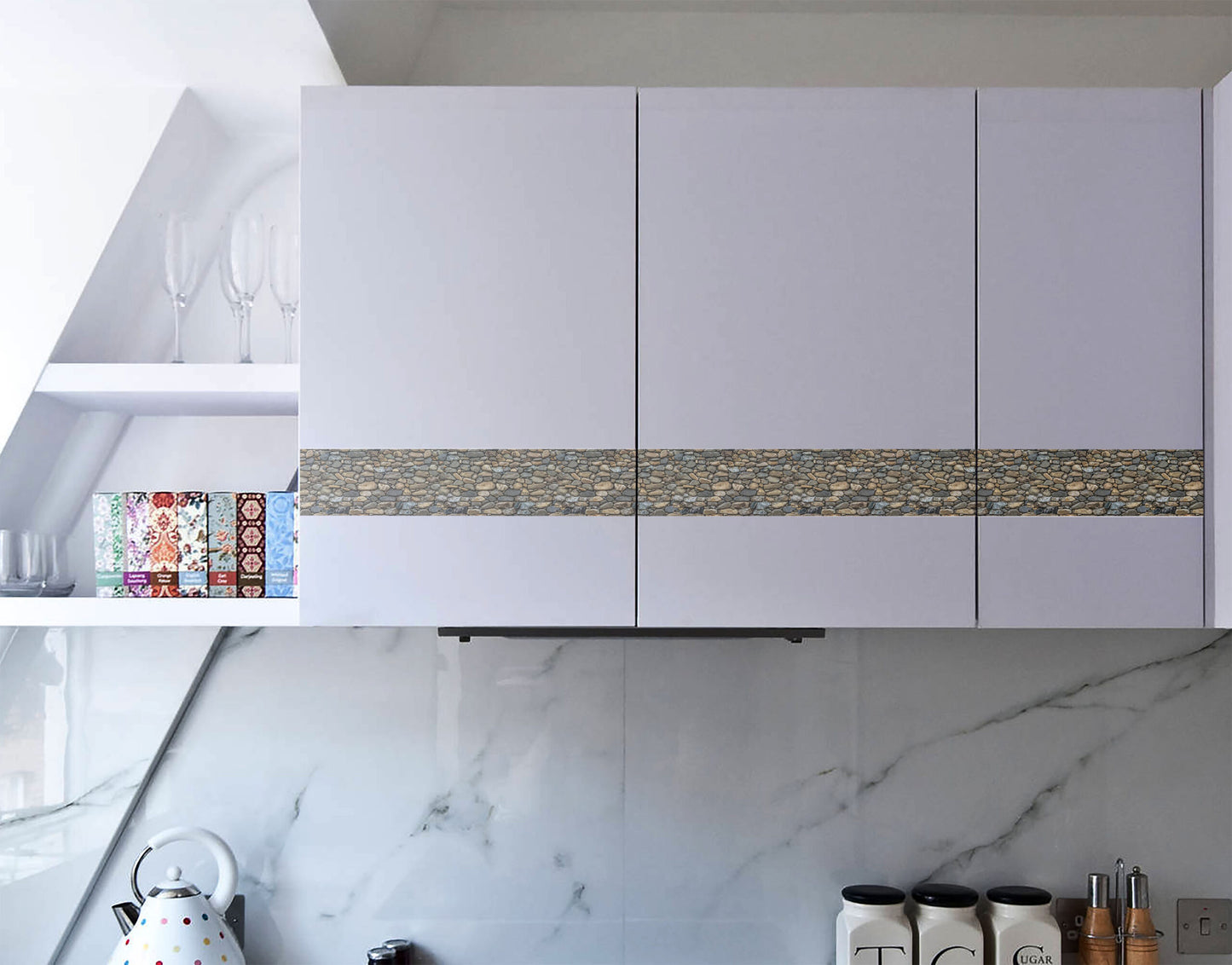 Different Natural Stone Brick Pattern Sticky Wall Border