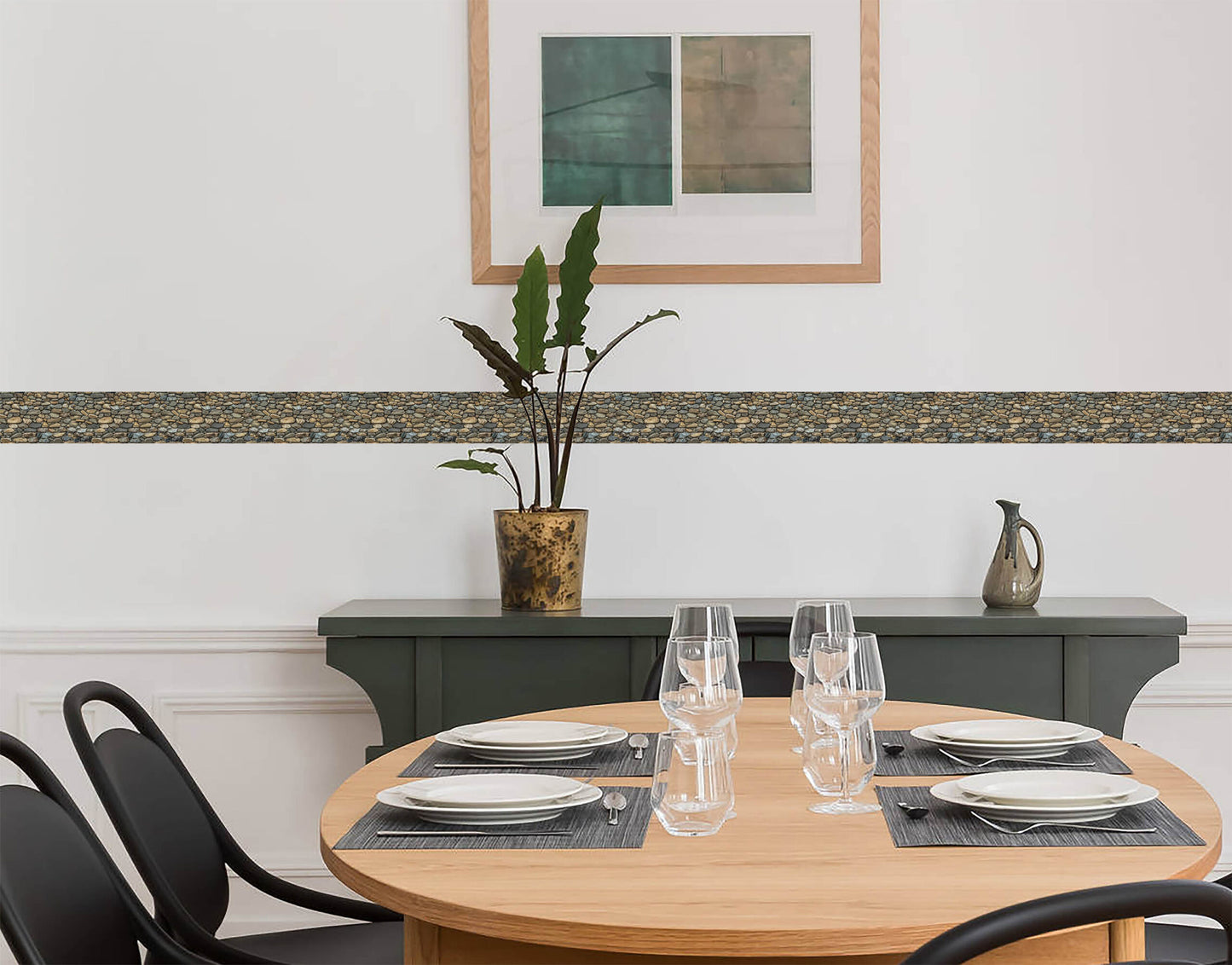 Different Natural Stone Brick Pattern Sticky Wall Border