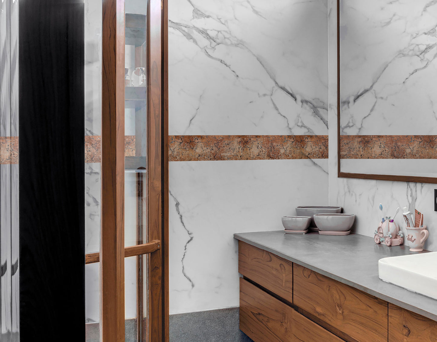 Natural Red Granite Stone Pattern Border For Kitchen