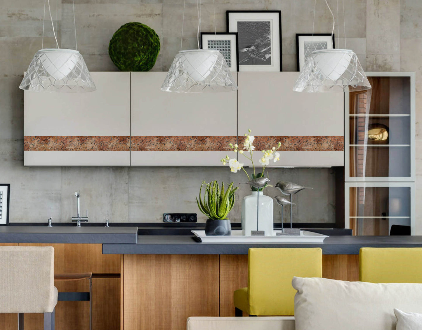 Natural Red Granite Stone Pattern Border For Kitchen