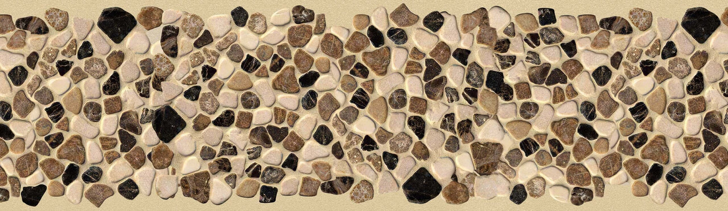 Natural Stone Packed Tile Pattern Self Adhesive Border