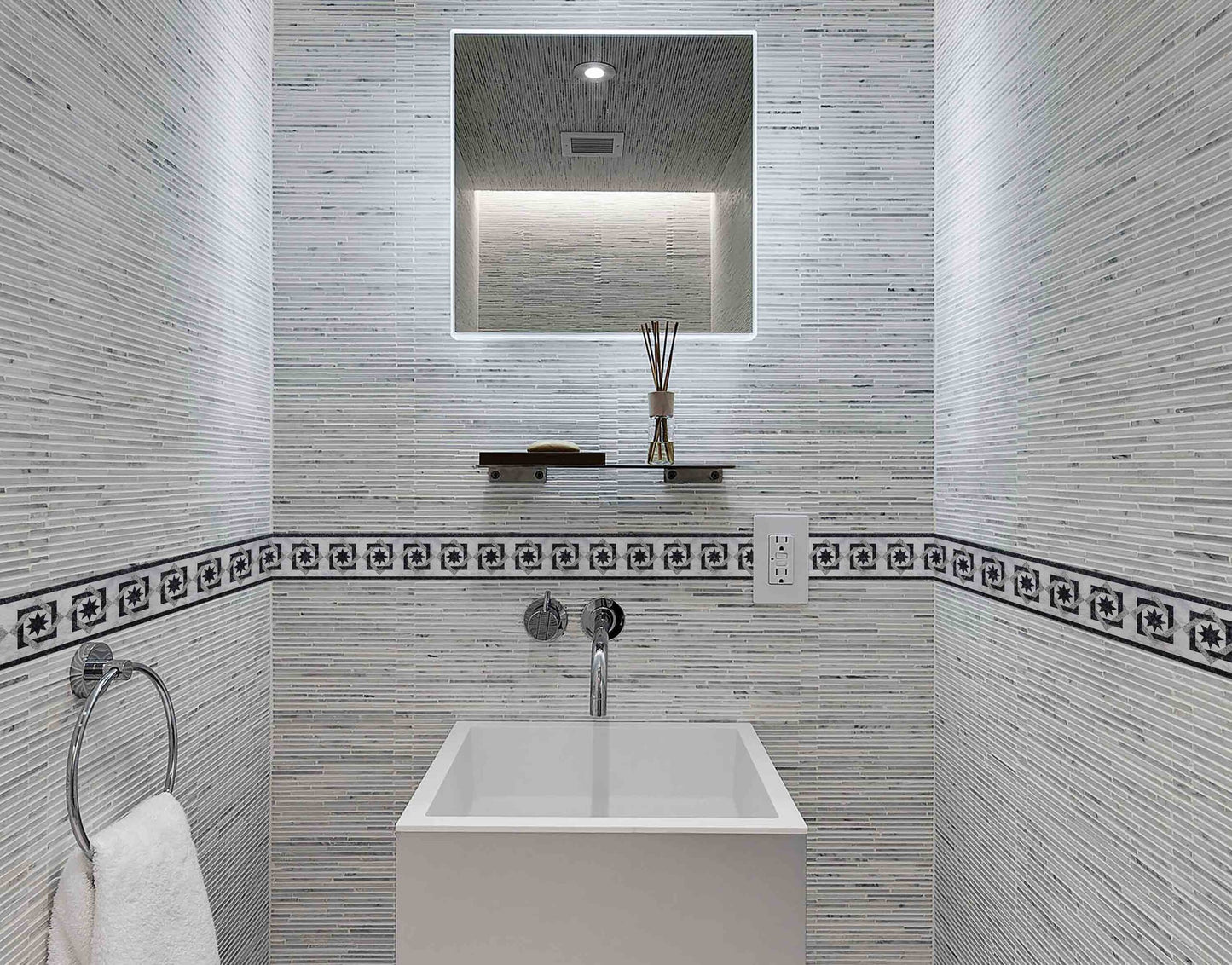 Tile Marble Stone Inlay Star Pattern Wall Border Sticker