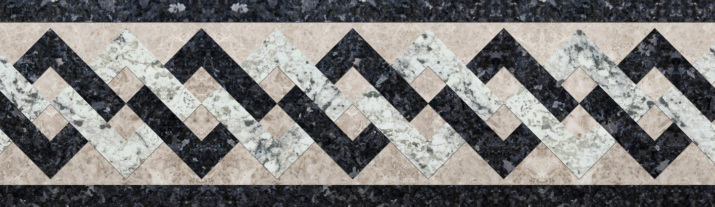 Marble Stone Tile Inlay Diamond Pattern Wall Border