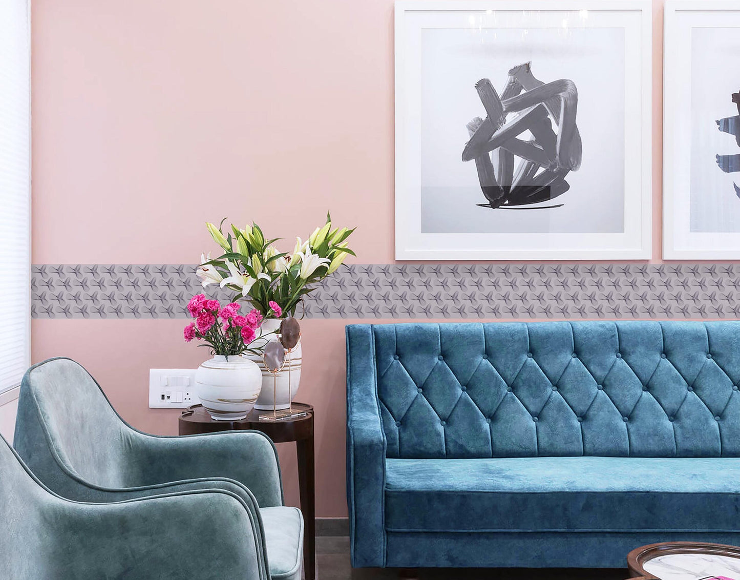 Decorative Boomerang Texture Wall Graphic Border