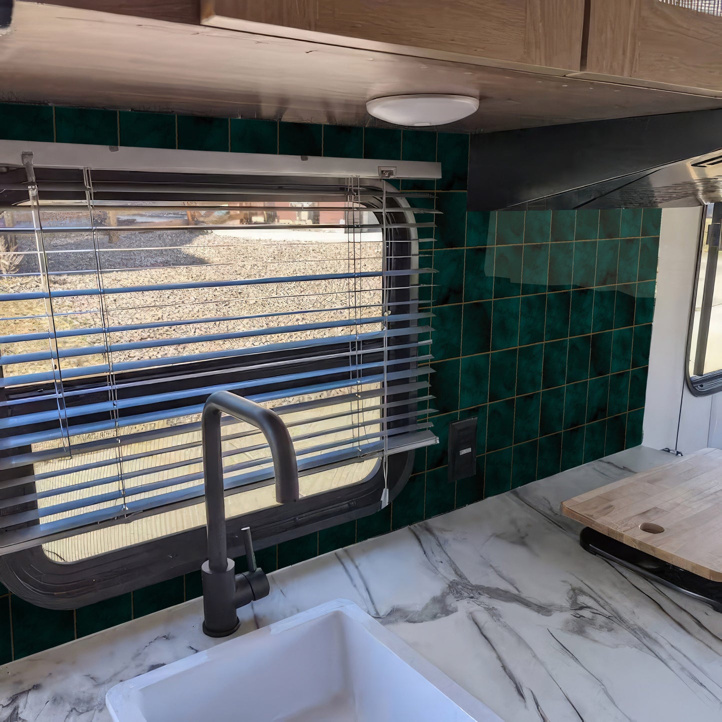 Bottle Green Tile Sticker Durable Surface Decoration Film for Kitchen, Cabinet, Table, Furniture, Wall, Bathroom, Door, Refurbishment