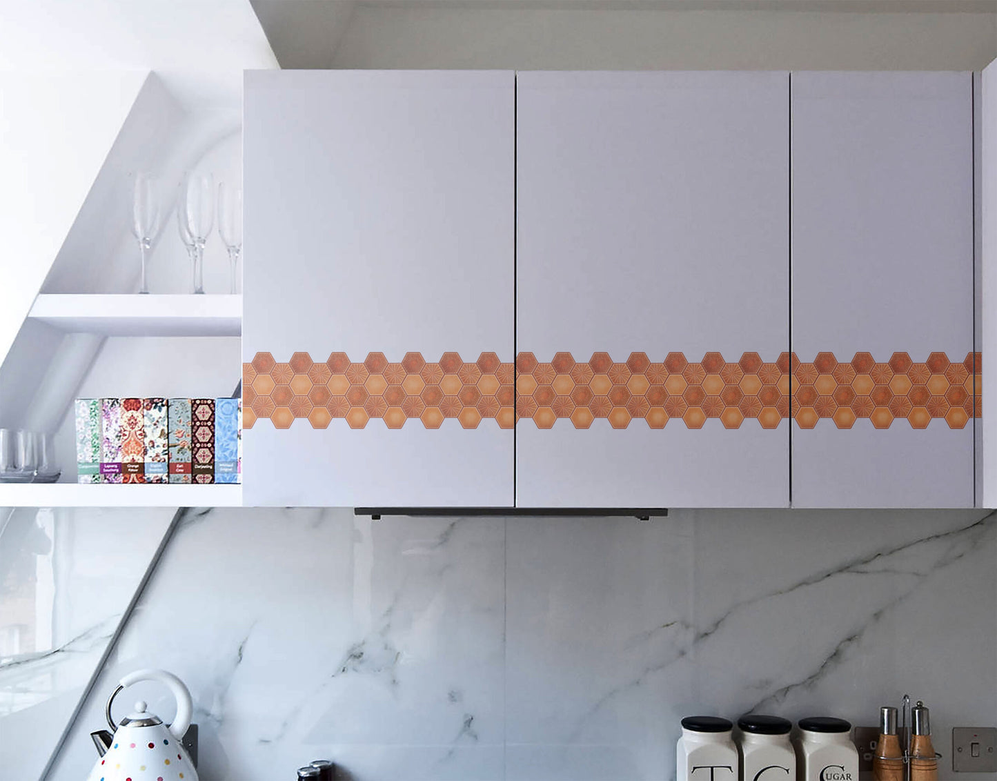 Terracotta Hexagon Self-Adhesive Tile Sticker Border