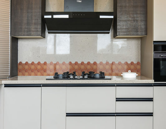 Terracotta Hexagon Tile Sticker - Durable Surface Decoration Film for Kitchen, Cabinet, Table, Furniture, Wall, Bathroom, Door, Refurbishment