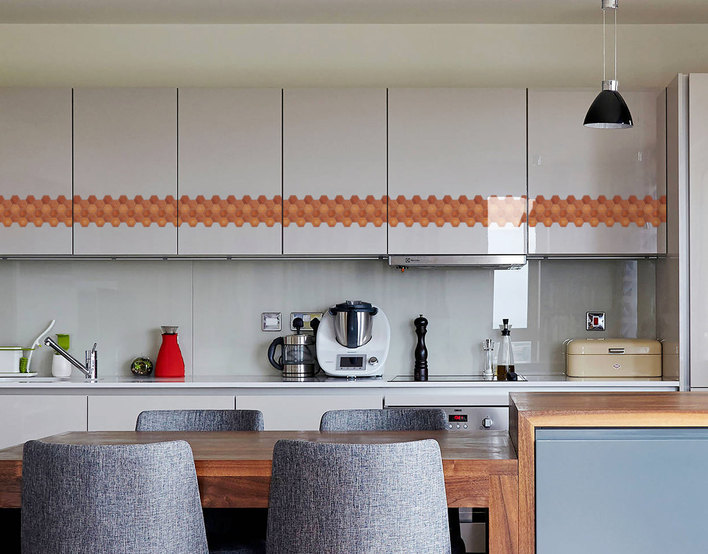 Terracotta Hexagon Self-Adhesive Tile Sticker Border