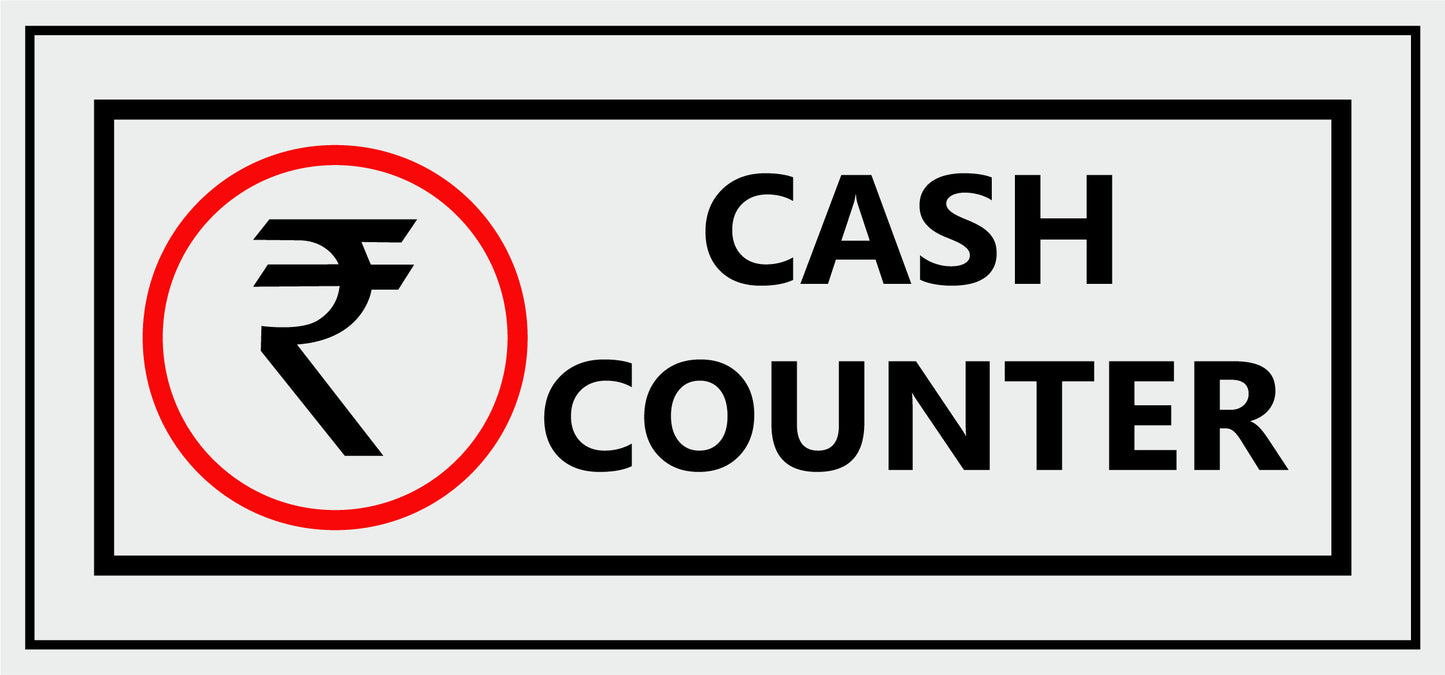 Cash Counter Tittled Foam Sign Board - 15 in x 7 in