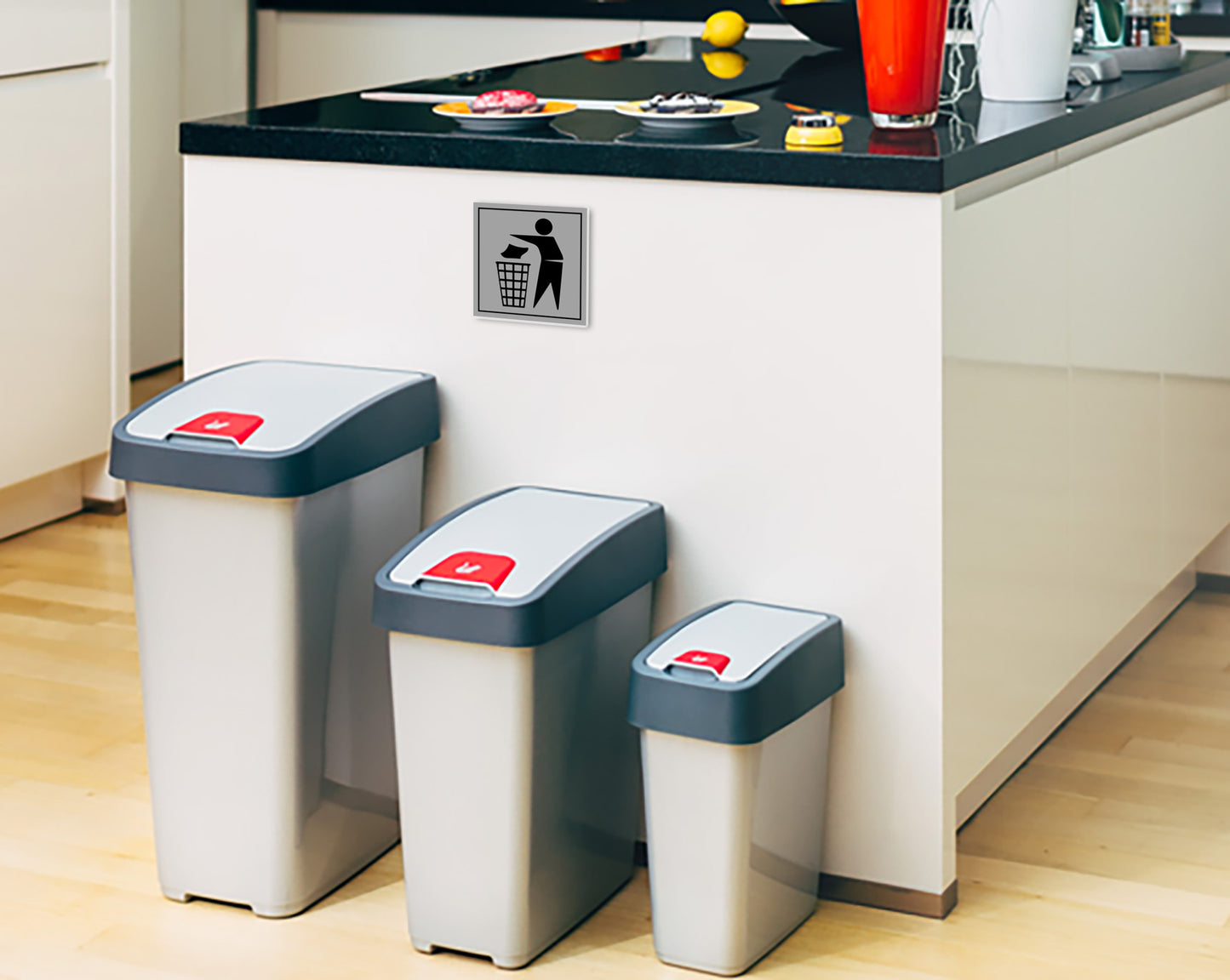 Dustbin Foam Sign Board - 7 in x 7 in