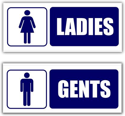 Ladies & Gents for Washroom Sun Sign Board - 15 in x 6.5 in