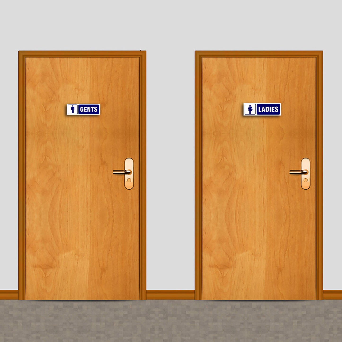 Ladies & Gents for Washroom Sun Sign Board - 15 in x 6.5 in