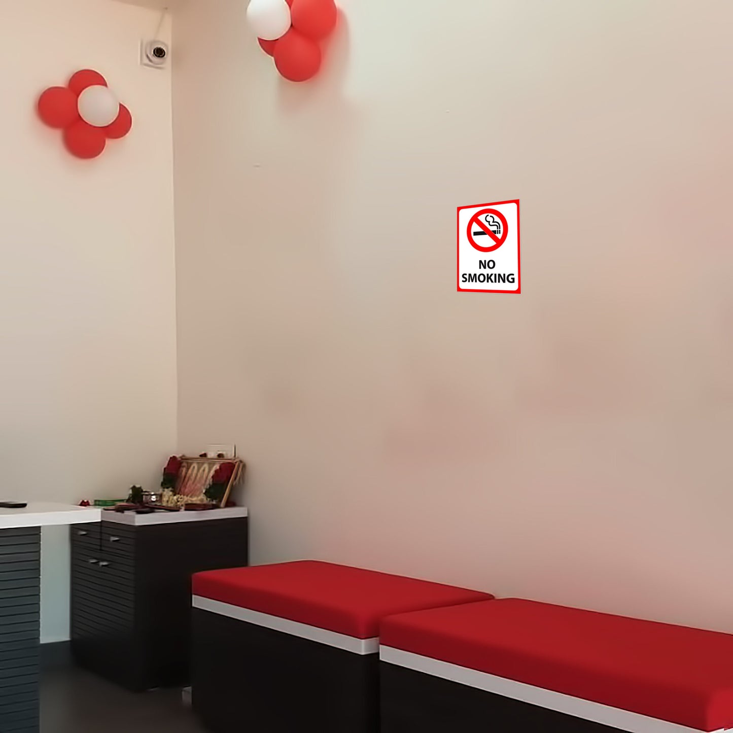 Warning "No Smoking" Sun Sign Board - 10 in x 7 in