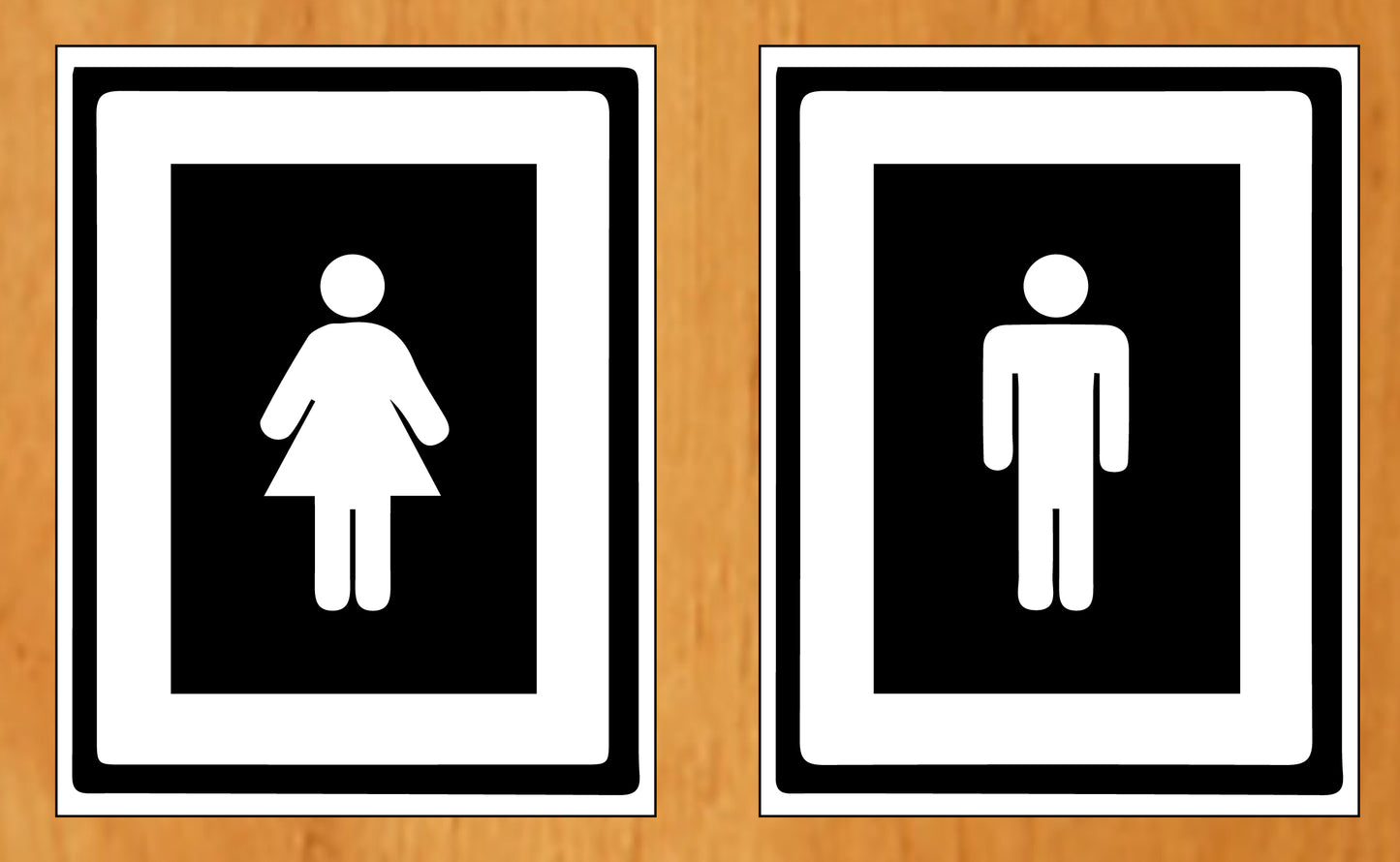 Girl & Boy Indication for Washroom Sun Sign Board - 7 in x 9 in