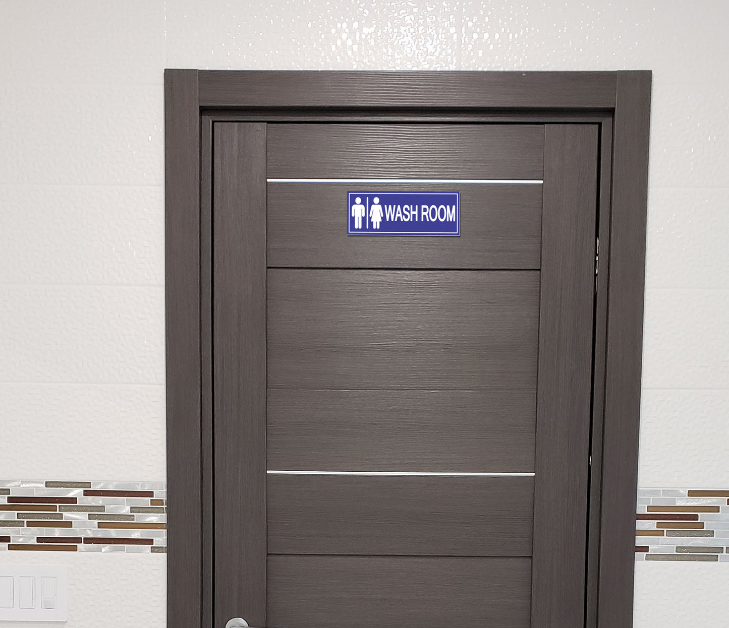 Washroom Tittled Sun Sign Board - 18 in x 7 in