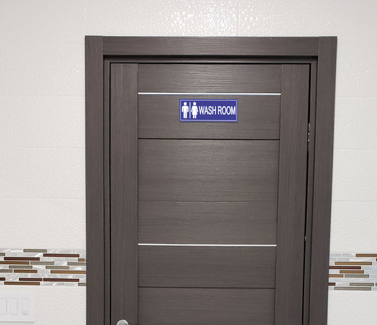 Washroom Tittled Sun Sign Board - 18 in x 7 in