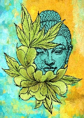 Peaceful Lord Lotus Buddha Painting Art Wall Art Print