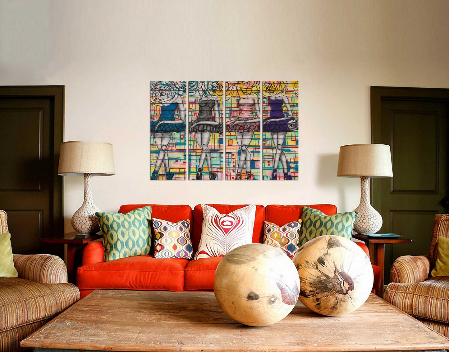 Painted Ladies Graffiti Wall Canvas Print