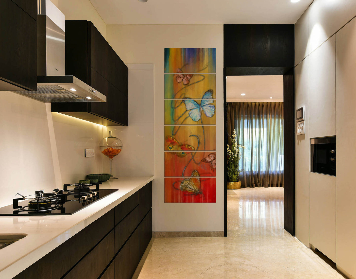 Butterflies Pattern Designed Wall Wall Painting