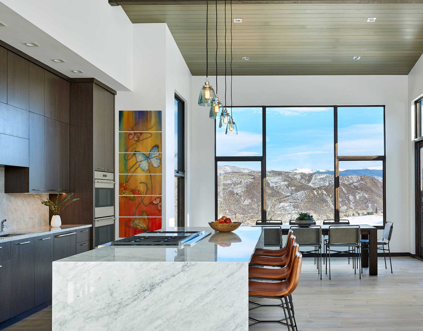 Butterflies Pattern Designed Wall Wall Painting