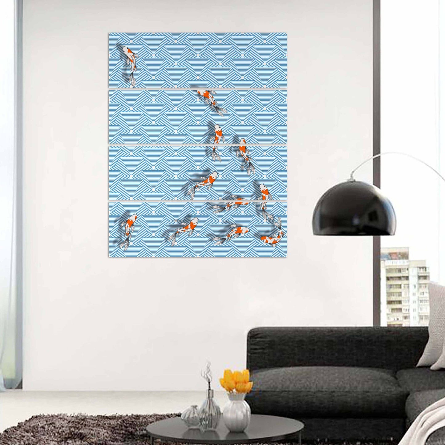 Multi Fishes Pattern Designed Wall Photo Print