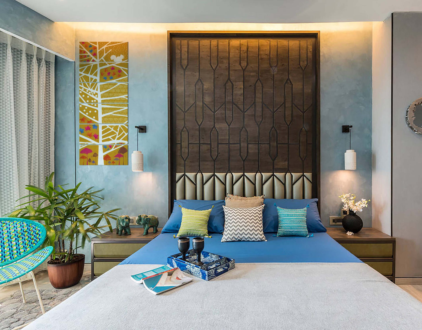 Squirrel on Tree Designed Wall Painting