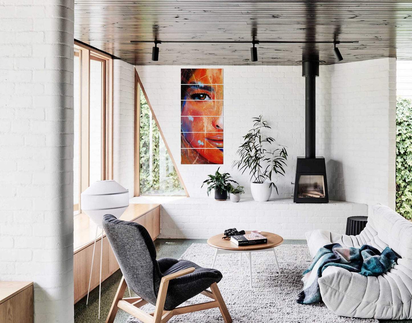 Lady Face Designed Wall Canvas Print