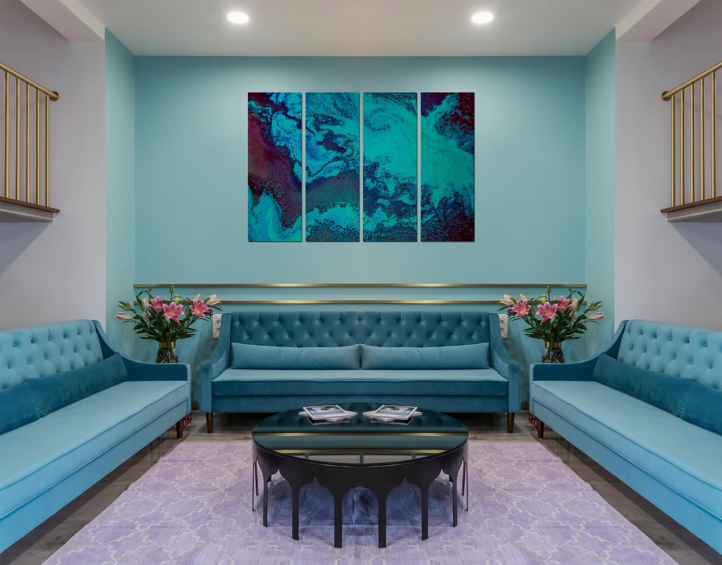 Coral Reef Paint Stain Wall Digital Print