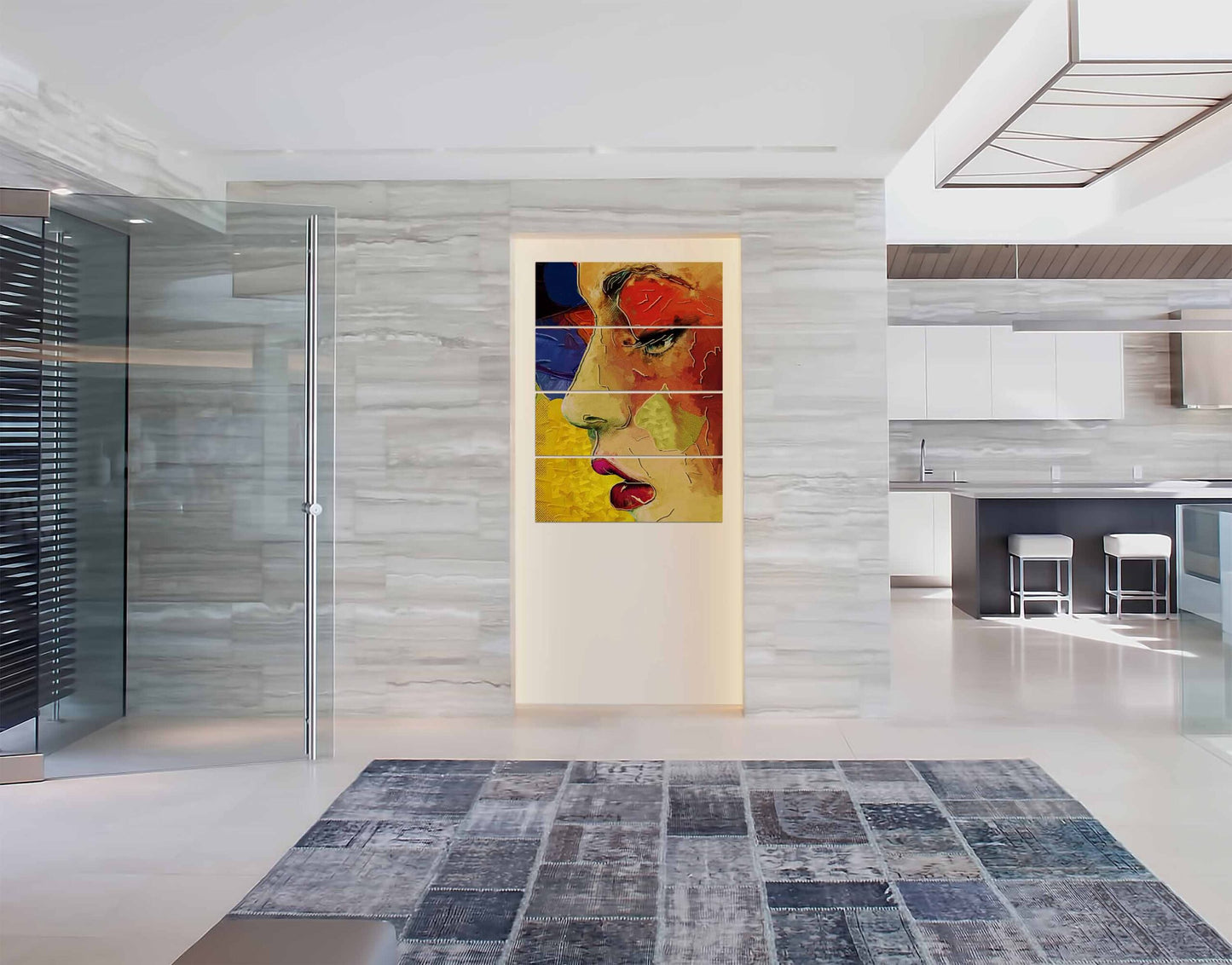 Beautiful Lady Face Colorful Painting Wall Wall Painting