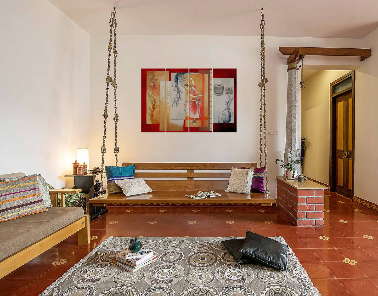 Indian Cultural Barathanatyam Painting Art Wall Photo Print