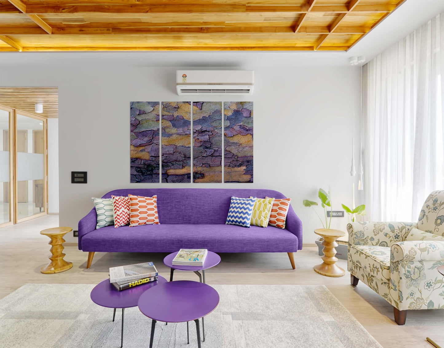 Multicolor Mural Stone Painting Art Wall Art Print