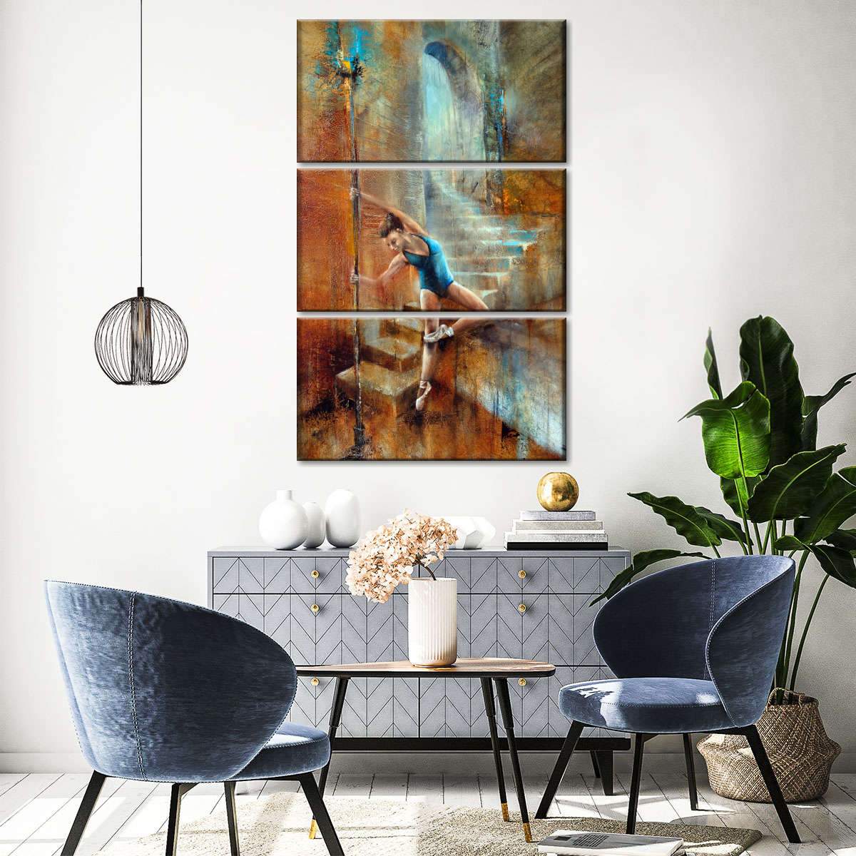 Ballerina Balance Graphic Panel Canvas Wall Art