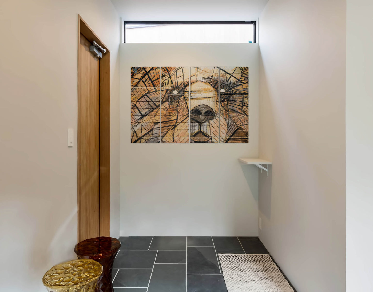 Bear Face Mural Brick Painting Art Graffiti Wall Art Print