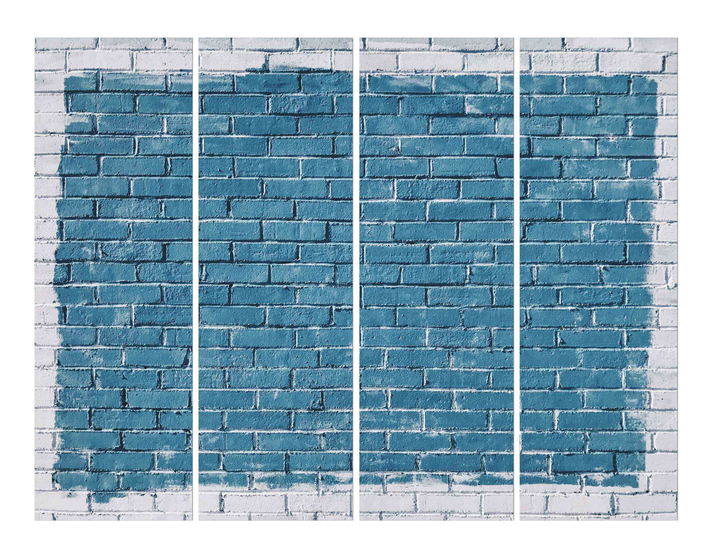 Blue & White Brick Surface Painting Wall Digital Print