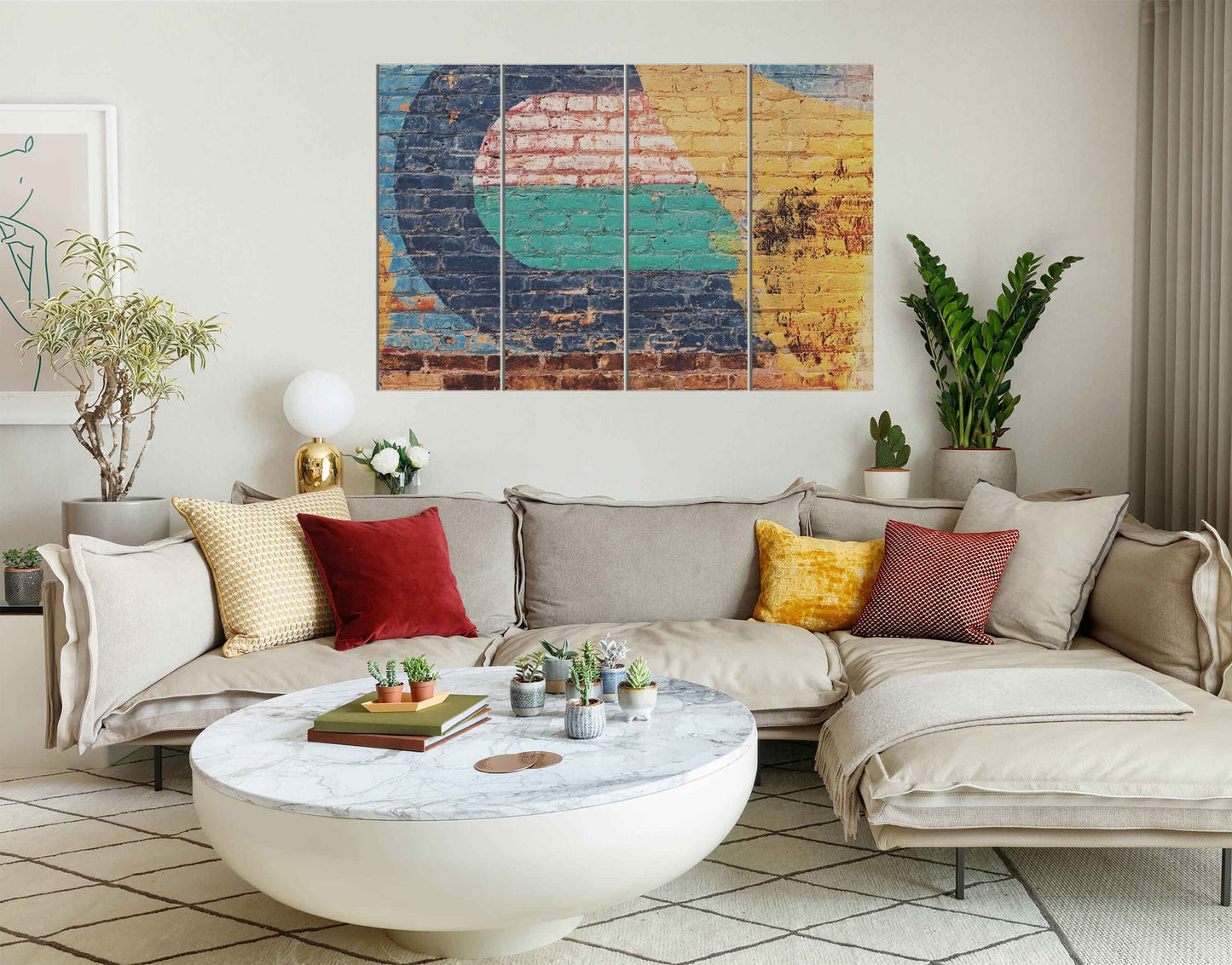 Multicolored Mural Brick Painting Art2 Wall Wall Painting