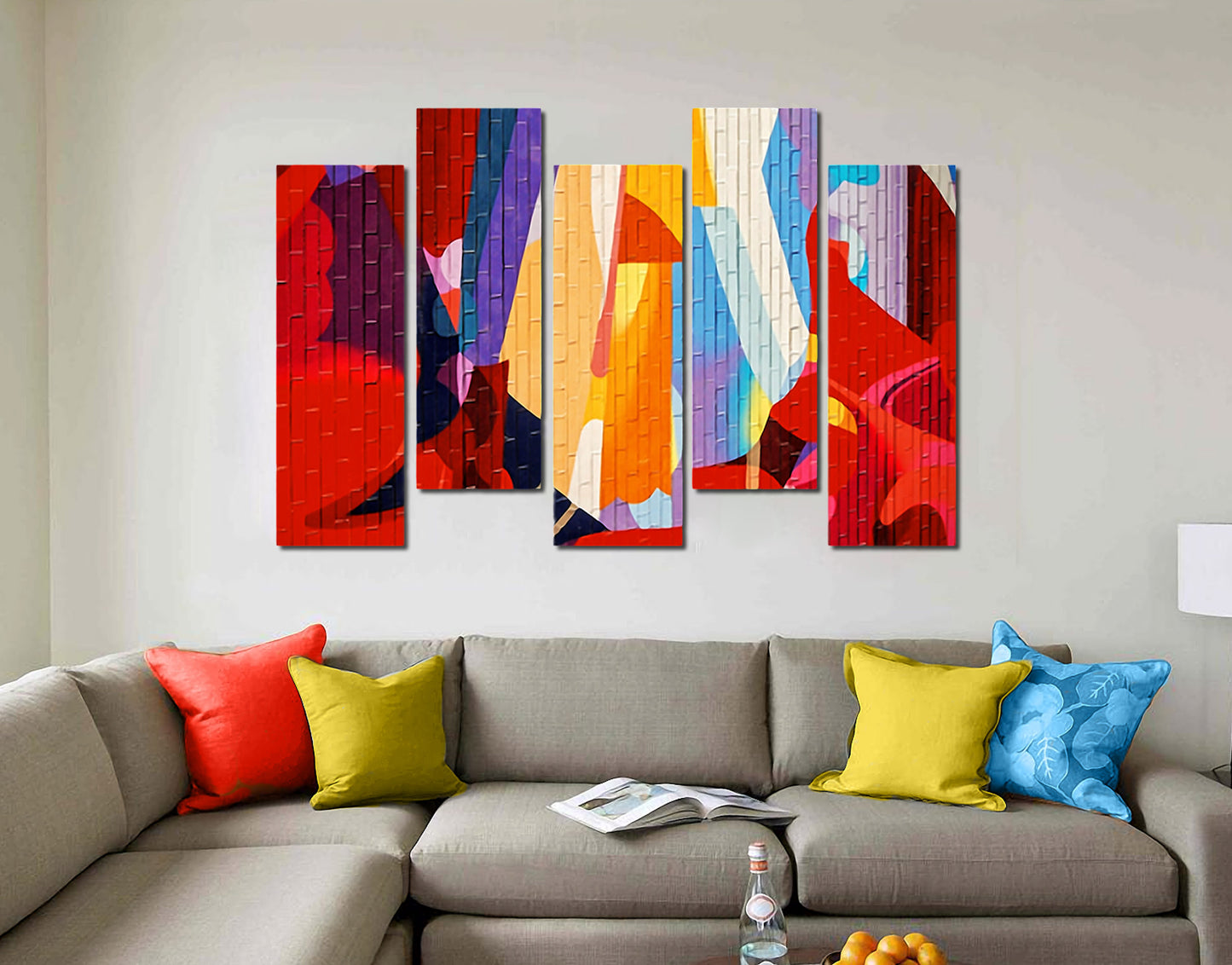 Multicolored Mural Brick Painting Art3 Wall Canvas Print