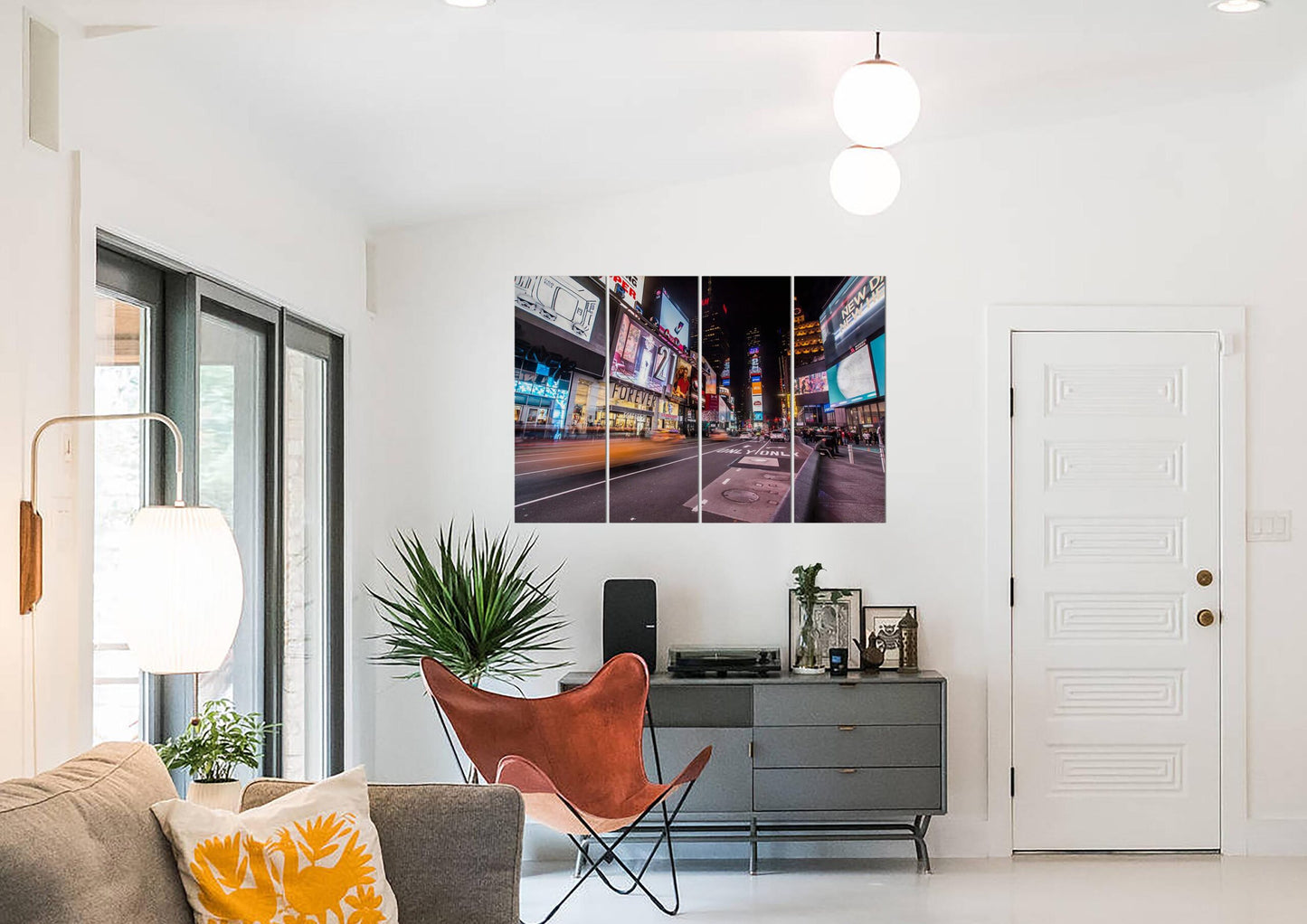 Newyork Night Rush Hour Wall Painting