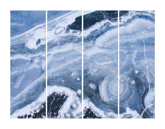 Carved Ice Blue Marble Wall Photo Print