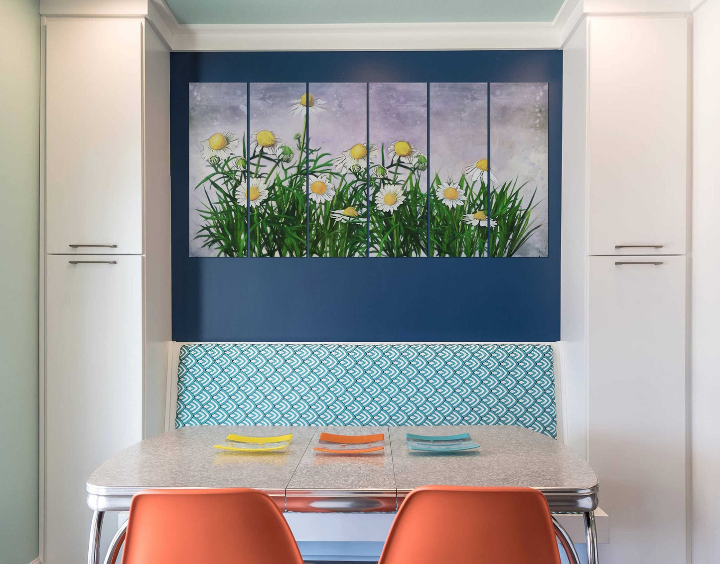 Multi White Sunflower Plants Wall Wall Painting